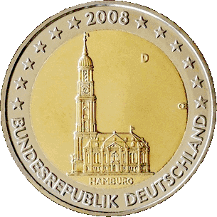 Duitsland 2 euro 2008 Hamburg: St. Michaelskerk UNC